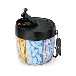 7-Day Pill Organizer, Food-Grade Plastic Pill Box with 7 Com