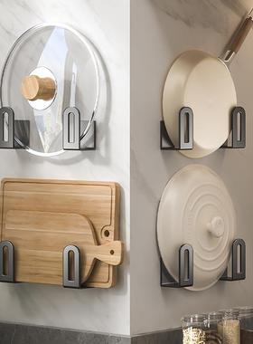 No-drill pot lid rack, kitchen storage shelf, wall-mounted c