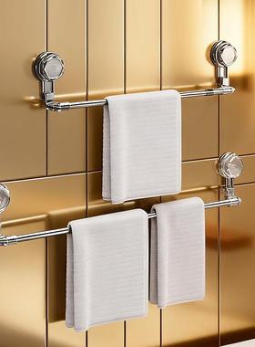 Suction Cup Towel Rack Bathroom No-Drill Bath Towel Bar Exte