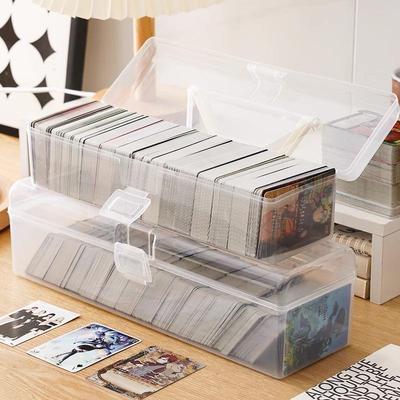 Portable large-capacity transparent card storage box, suitab