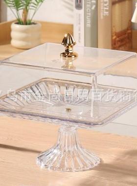 Plastic Footed and Lidded Decorative Fruit Plate for Living