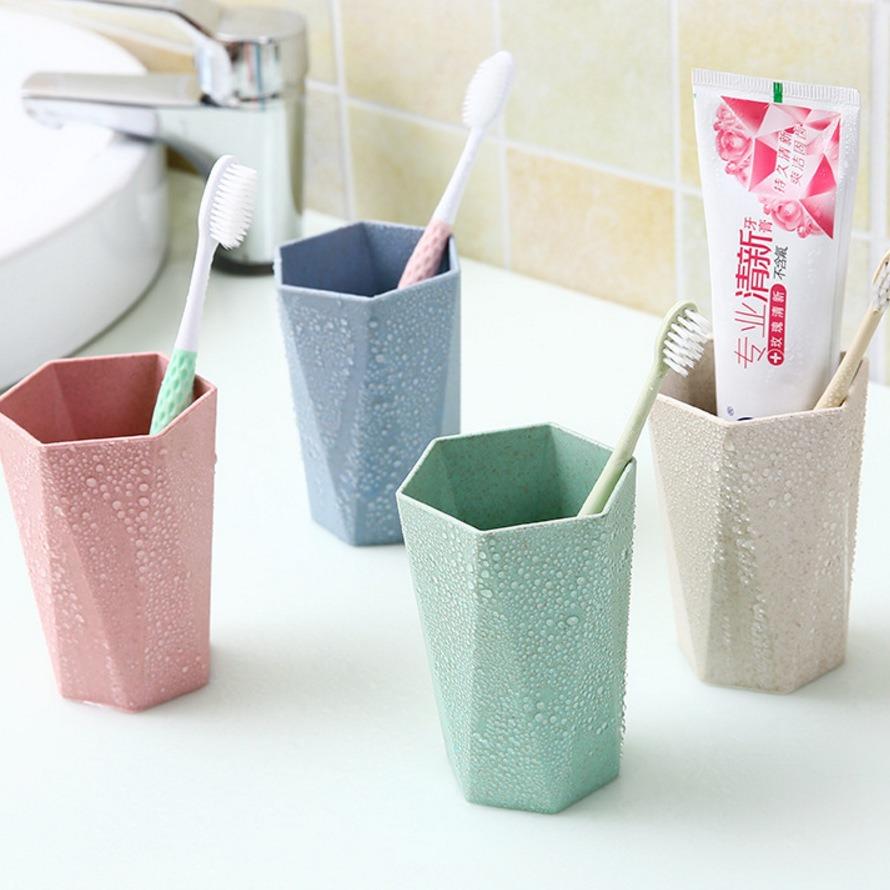 Wheat straw rhombus-shaped cup, toothbrush holder, mouth rin