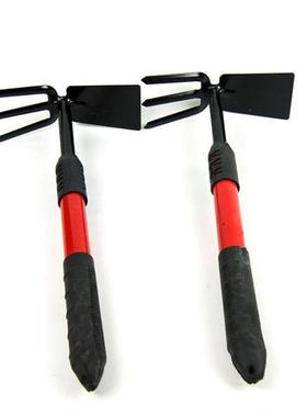 Red Handle 5-Tine Rake Gardening Set, Dual-Use Shovel and Ho