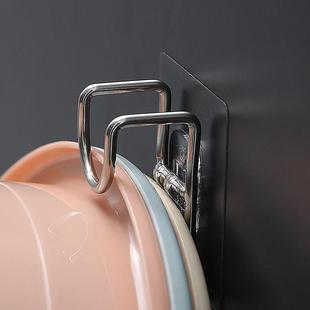 Hook Rack Basin Steel Face Traceless Bathroom Stainless for