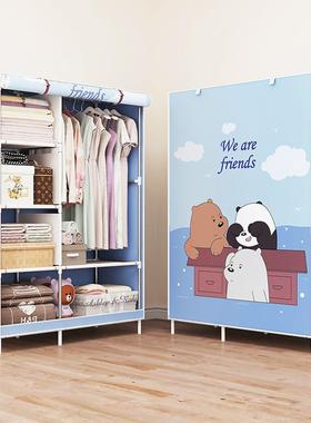 Home-use simple and stylish wardrobe with thick fabric dust-