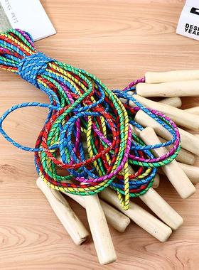 Two-Yuan Store Leisure Fitness Wooden Handle Jump Rope, Cott