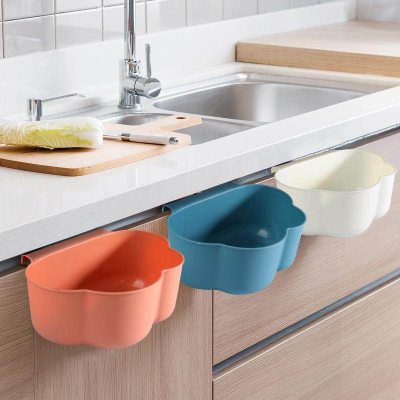 Cloud-shaped hanging kitchen trash bin, cabinet door hook ga