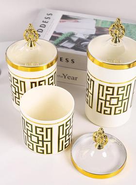 New Cross-border Food Storage Jars with Gilded Fretwork Desi