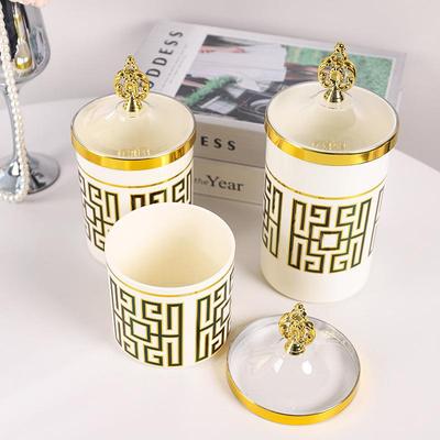 New Cross-border Food Storage Jars with Gilded Fretwork Desi