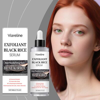 VIARELINE Black Rice Exfoliating Essence Liquid - A brighten