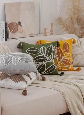 Nordic Influencer Leaf Pattern Pillowcase Bohemian Moroccan