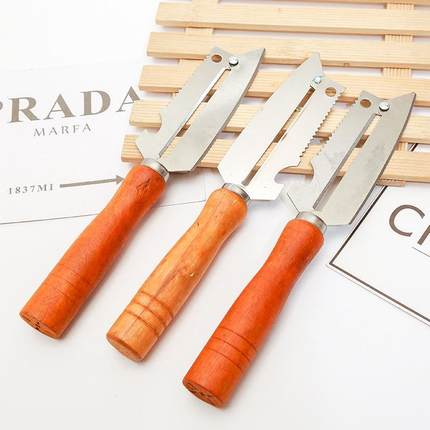 Stainless Steel Wood Handle 4-in-1 Peeler, Kitchen Multi-fun