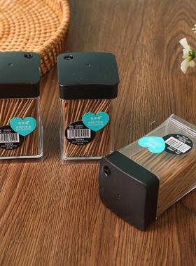 Two-Dollar Store Square Box Charcoal Toothpicks Disposable C