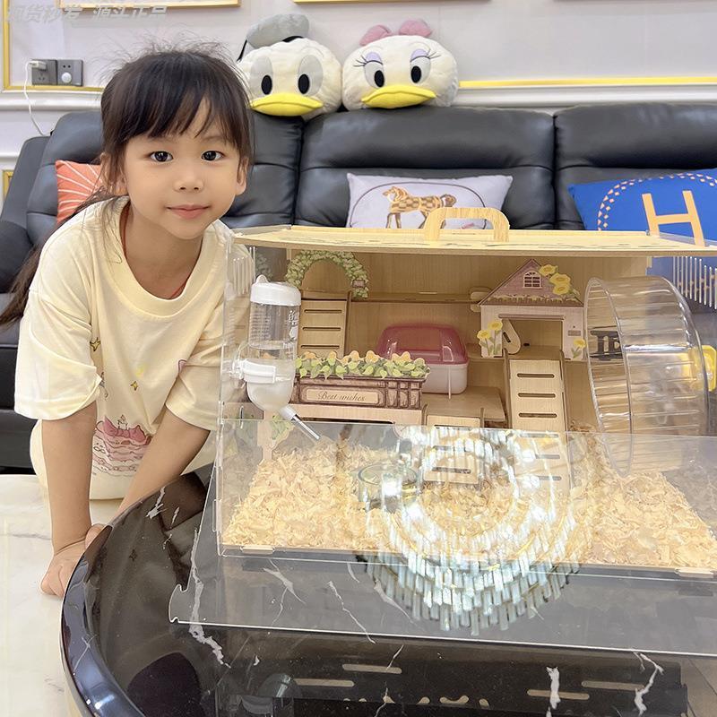 仓鼠笼跑轮齐全透明别墅笼子超大