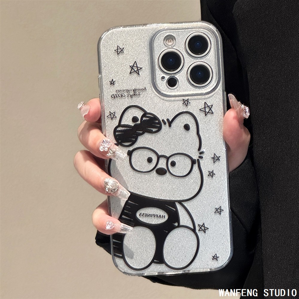 适用iphone16promax手机壳苹果15个性潮酷小狗14防摔13全包闪粉软