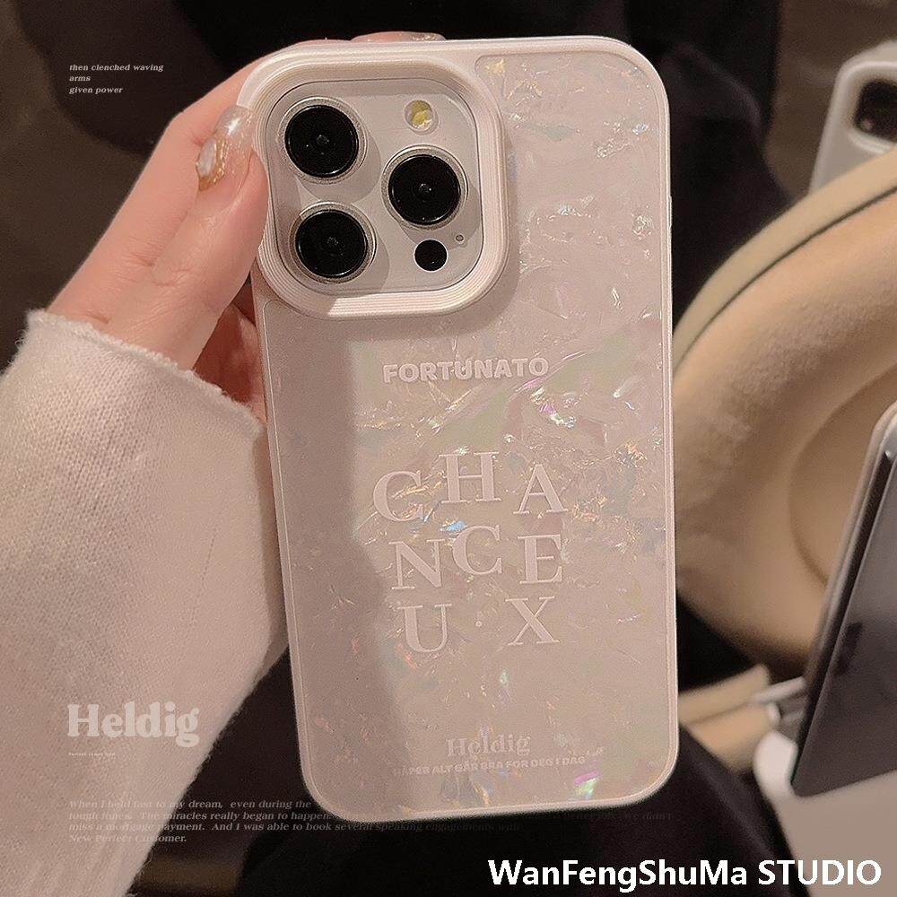 IPHONE 14 휴대폰 케이스에 적합한 간단한 문자 13 쉘 패턴 기질 IPHONE 15 PROMAX FANTASY 11 하드 커버
