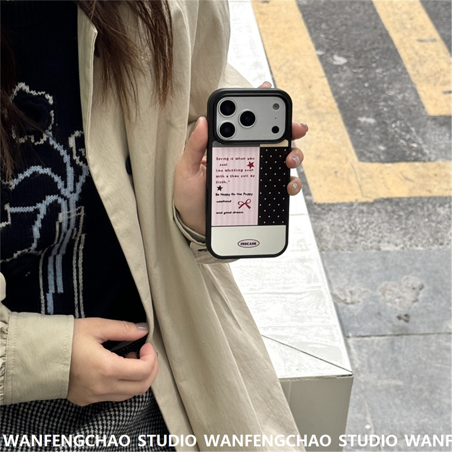 英文标签拼接波点适用iPho