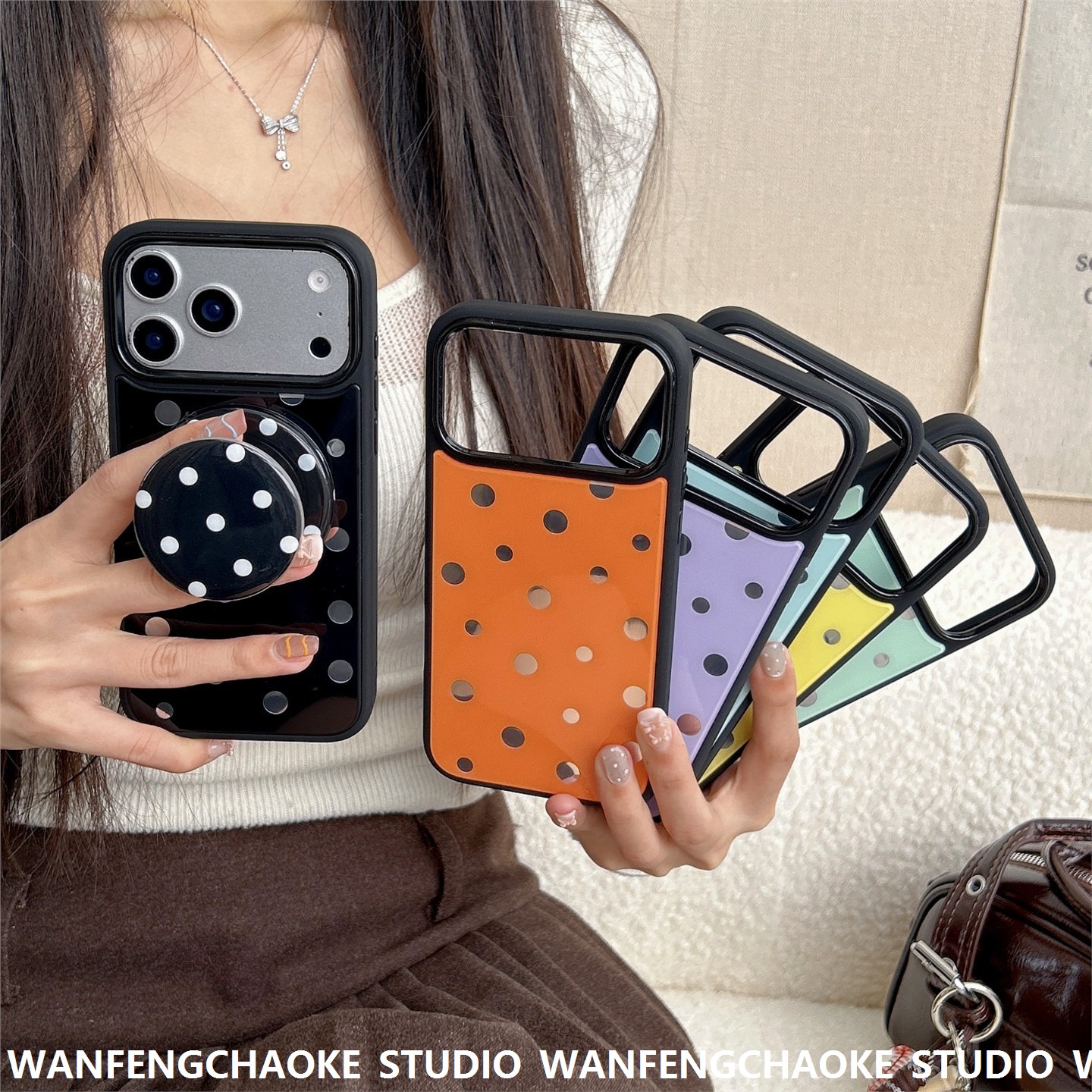 秋冬波点适用iPhone17pro手机壳