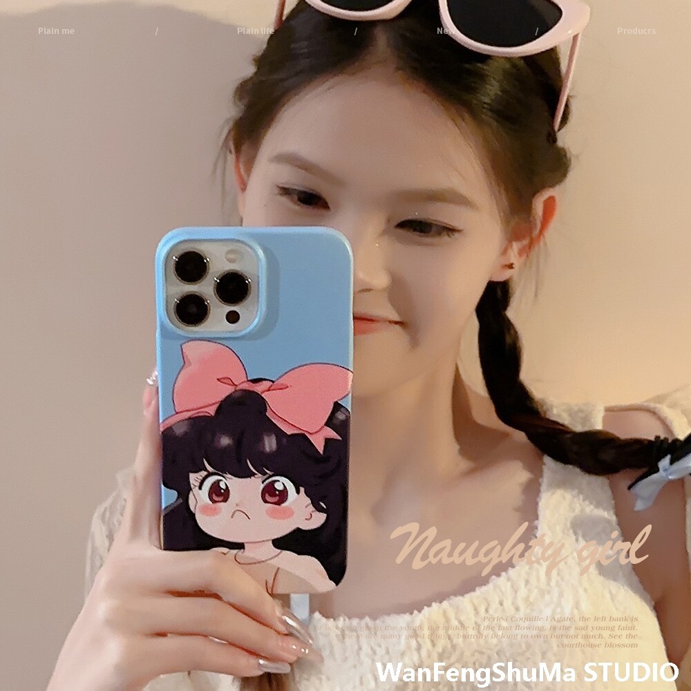 귀여운 화난 소녀 IPHONE14 APPLE 적용 가능 13PROMAX 휴대폰 케이스 11 애니메이션 귀여운 12 필름 15