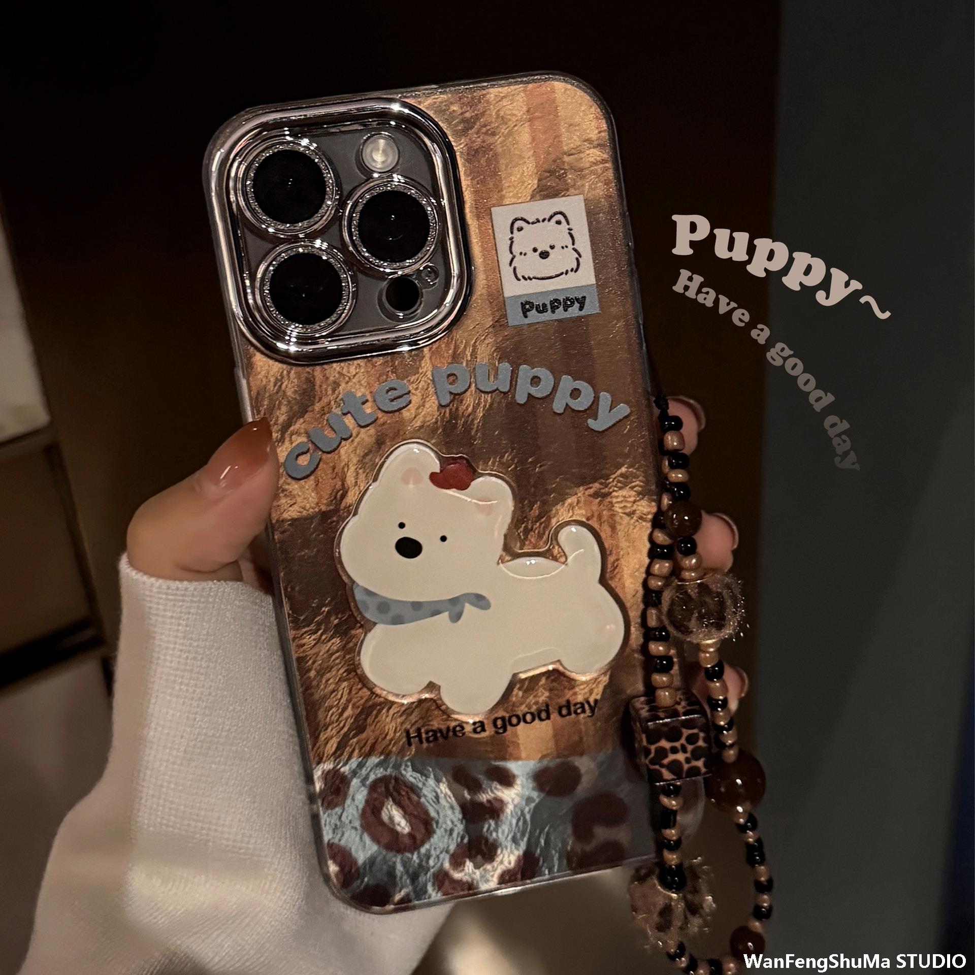 豹纹拼接西高挂绳地适用iPhone17