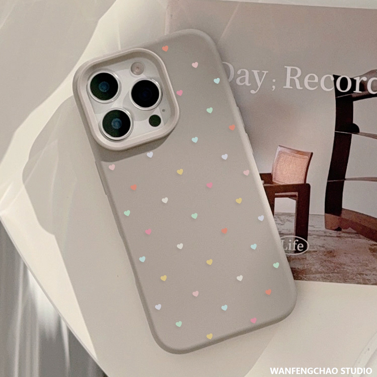 彩色小爱心iphone16苹果手机壳13硅胶12适用15promax防摔14小众软