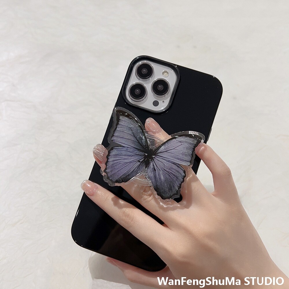 DILIREBA의 동일한 나비 스탠드는 IPHONE 16 PROMAX APPLE 15 휴대폰 케이스 14 광택 13 소프트에 적합합니다