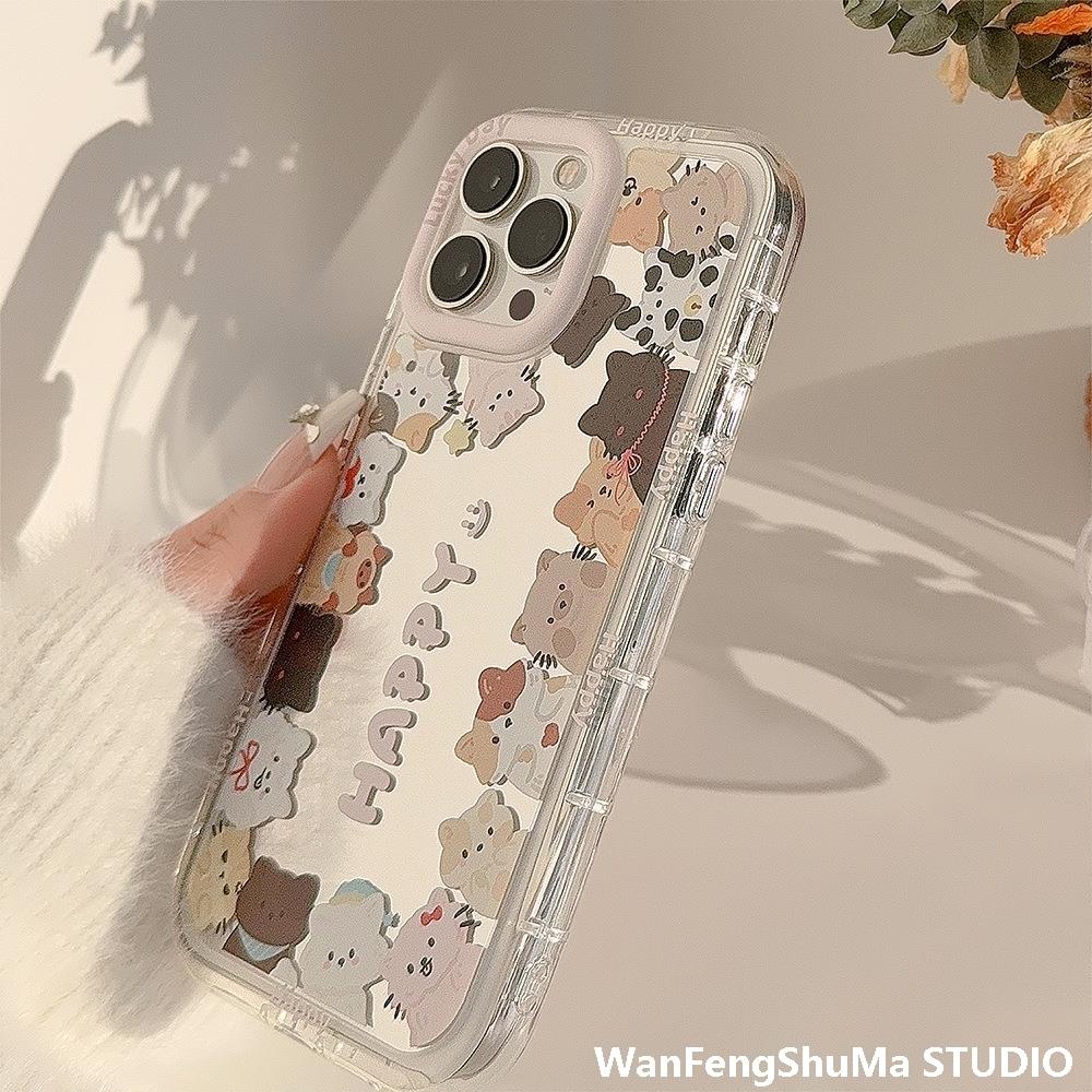 16PRO MAX APPLE 15 휴대폰 케이스 IPHONE14 한국 스타일 13 끈 12에 적합한 귀여운 거울 고양이