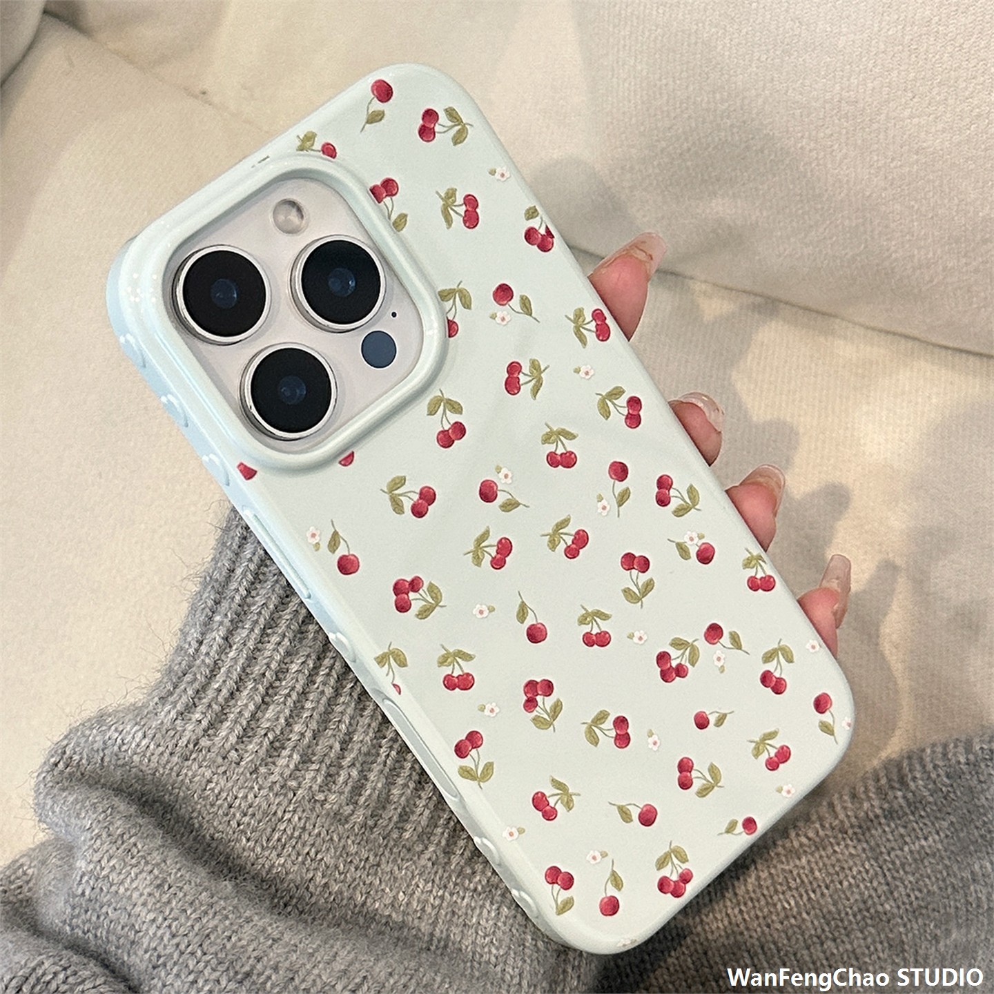 薄荷小清新樱桃适用iPhone17