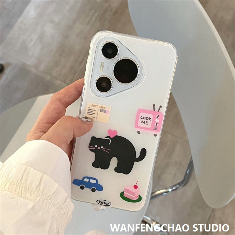 ins可爱卡通猫咪适用华为mate6070pro手机壳全包mate450pro保护套
