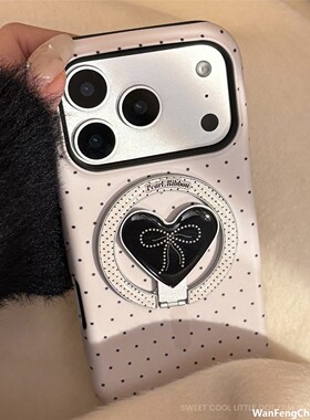 珍珠蝴蝶结适用16手机包17promax菲林14韩系11磁吸支架