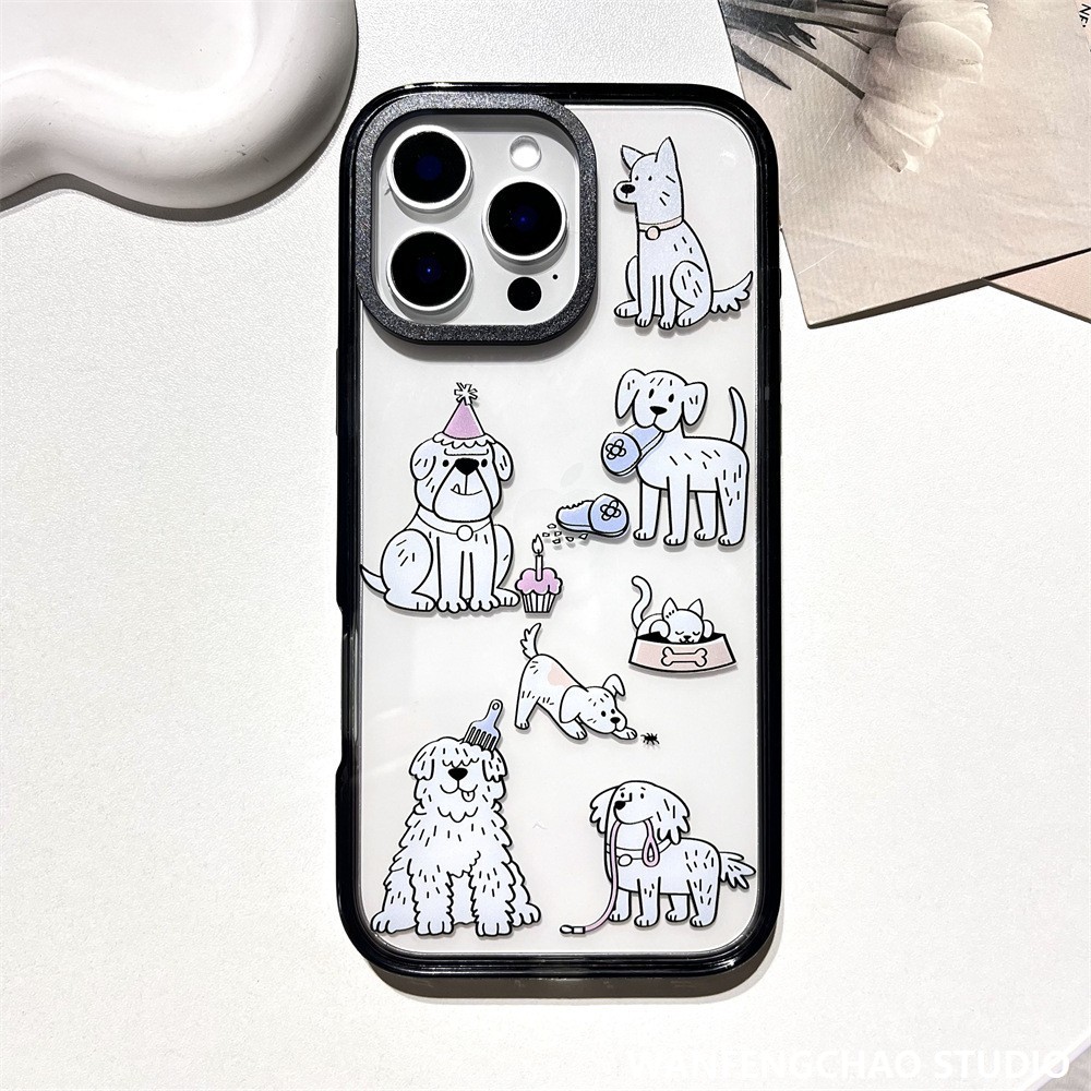 ins风卡通小狗15promax苹果16手机壳可爱iphone14适用13亚克力