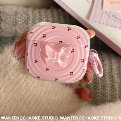 粉色樱桃挂环适用airpods