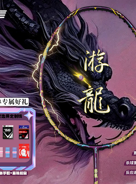 VS威臣紫金游龙羽毛球拍全碳素纤维超轻4U高端暴力进攻拍专业黑白