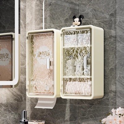 卫生间厕纸盒免打孔防水厕所抽纸盒壁挂式纸巾盒卫生纸收纳置物架