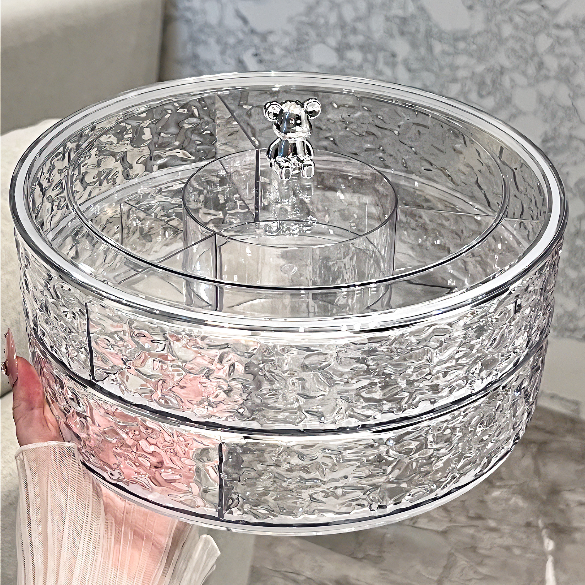 BSD轻奢水果盘客厅家用旋转果盘