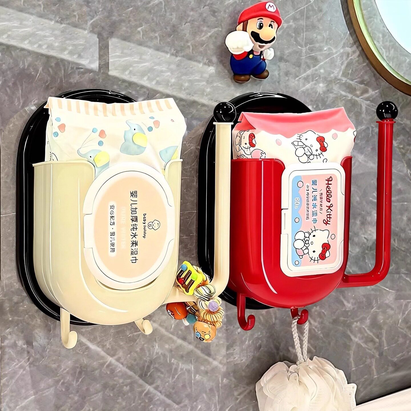 吸盘抽纸盒壁挂式湿纸巾盒卫生间发圈发箍挂架多功能墙面收纳神器,收纳整理,纸巾盒,淘宝优惠券,粉丝福利购,淘宝优惠卷