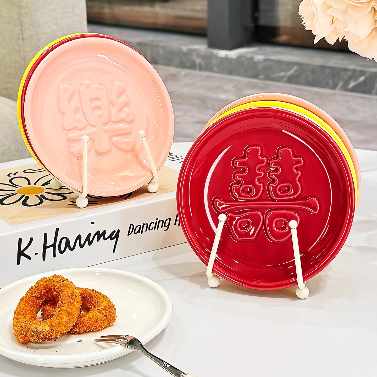 BSD新款陶瓷吐骨碟套装家用餐桌