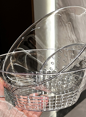 双层洗菜盆沥水篮多功能厨房家用洗水果神器淘菜篮新款客厅水果盘