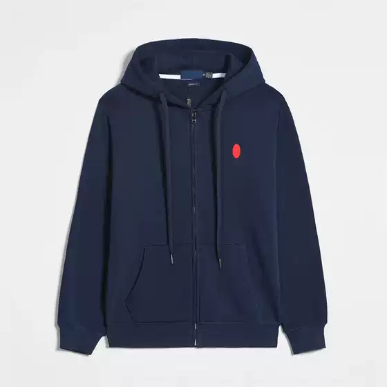 Spring and Autumn thin embroidered small label men's hoodie men's cardigan hooded pure cotton versatile sports and leisure jacket large size