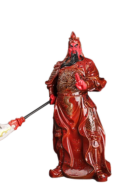 陶瓷摆件招财供奉关公像