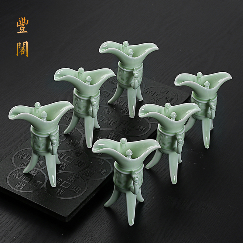 仿古代宫廷风三足爵杯高脚杯帝王杯白酒杯烈酒尊复古中式家用酒樽,餐饮具,白酒杯,淘宝优惠券,粉丝福利购,淘宝优惠卷