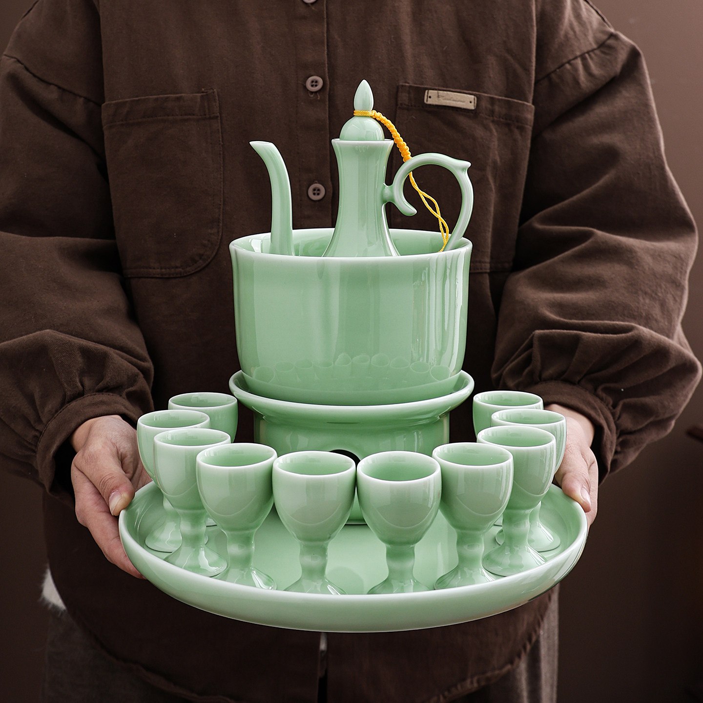 烫酒壶电加热煮温酒器黄酒温酒白酒杯陶瓷酒具套装家用中式分酒器,餐饮具,白酒杯,淘宝优惠券,粉丝福利购,淘宝优惠卷