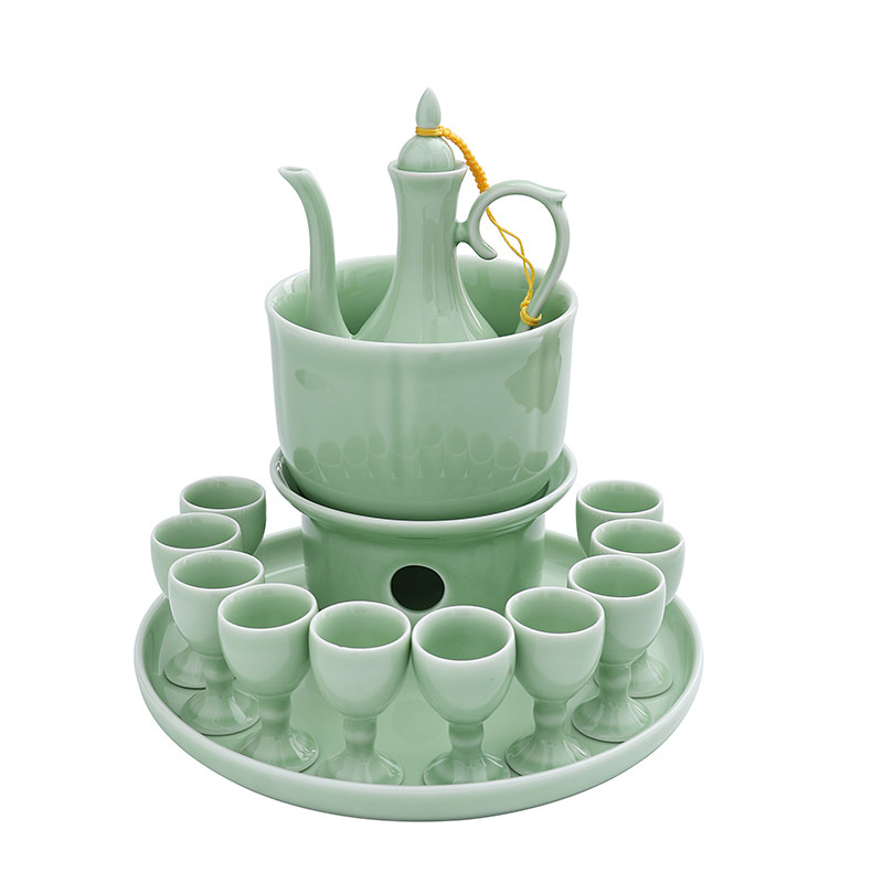 烫酒壶加热煮温酒器黄酒温酒白酒杯陶瓷酒具套装家用中式分酒器,餐饮具,白酒杯,淘宝优惠券,粉丝福利购,淘宝优惠卷