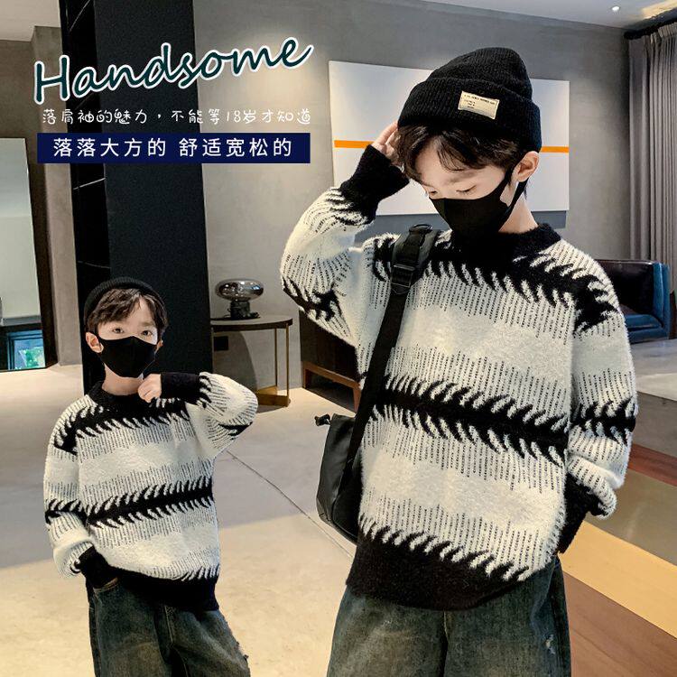 不起球男女童加厚韩国绒毛衣2025新款秋冬针织衫套头洋气百搭