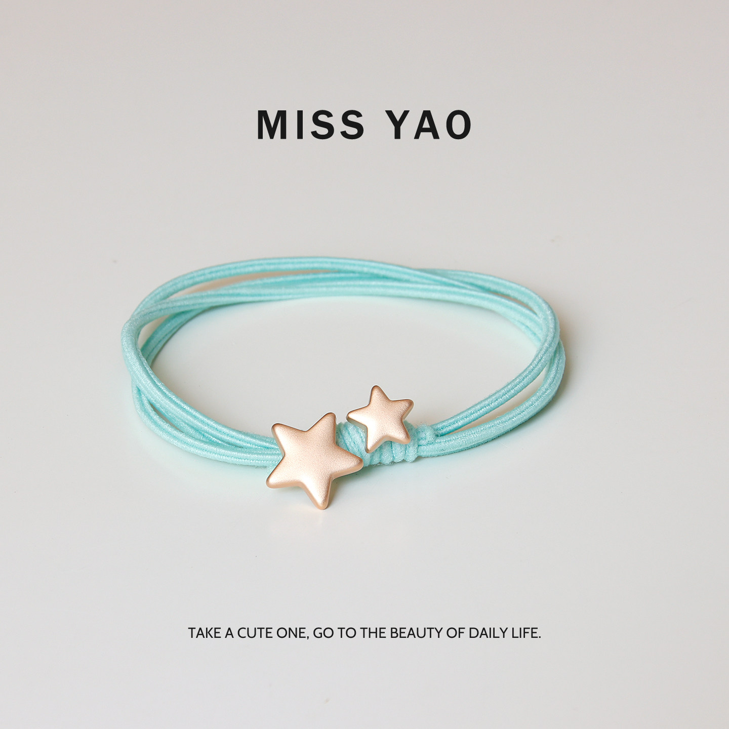 MISS YAO 金属的小星星发圈 可爱小清新手工头绳 送男友小皮筋女