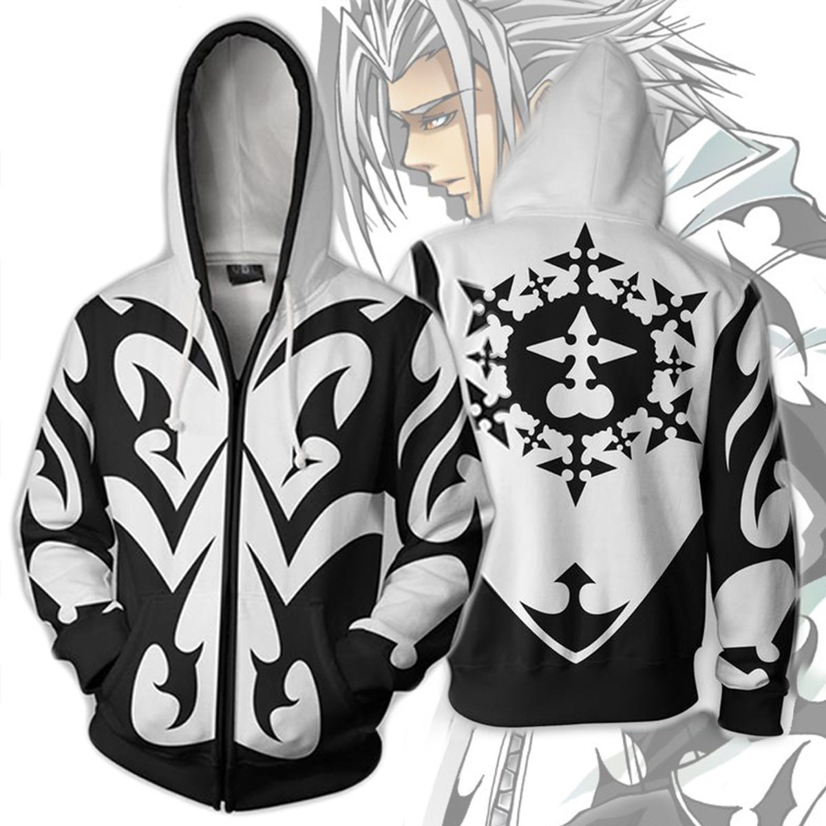 new pattern Xemnas 3d Printing sweater Cardigan Hoodie cosplay Animation aroundin the Play mode/Anime/Periphery/cos/Board games ,  Cosplay Apparel/Props/Service , JK/DK/ Student wear cos category - from Buy2taobao.com to provide professional Taobao agent buy service