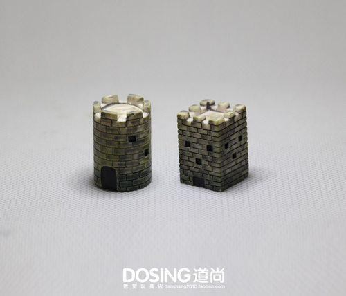 仿真古代碉堡树脂微景观摆件玩偶