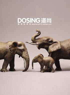 仿真动物模型份量大象一家母子