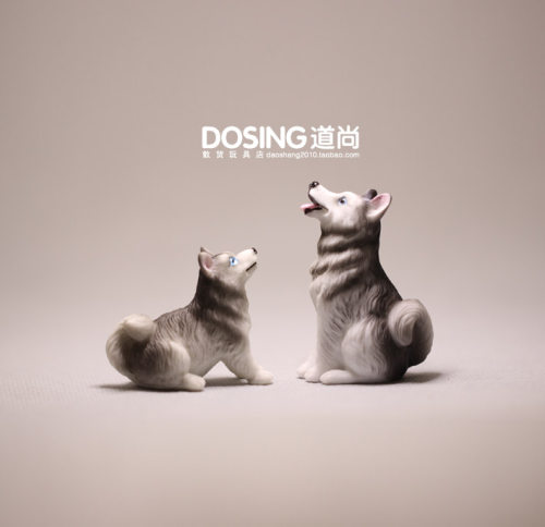 哈士奇树脂手办人偶模型仿真动物