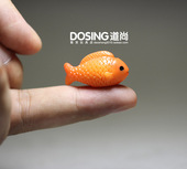 超小号 小鱼儿 小红鱼 迷你版 卡通小动物 树脂材质微景观模型摆件